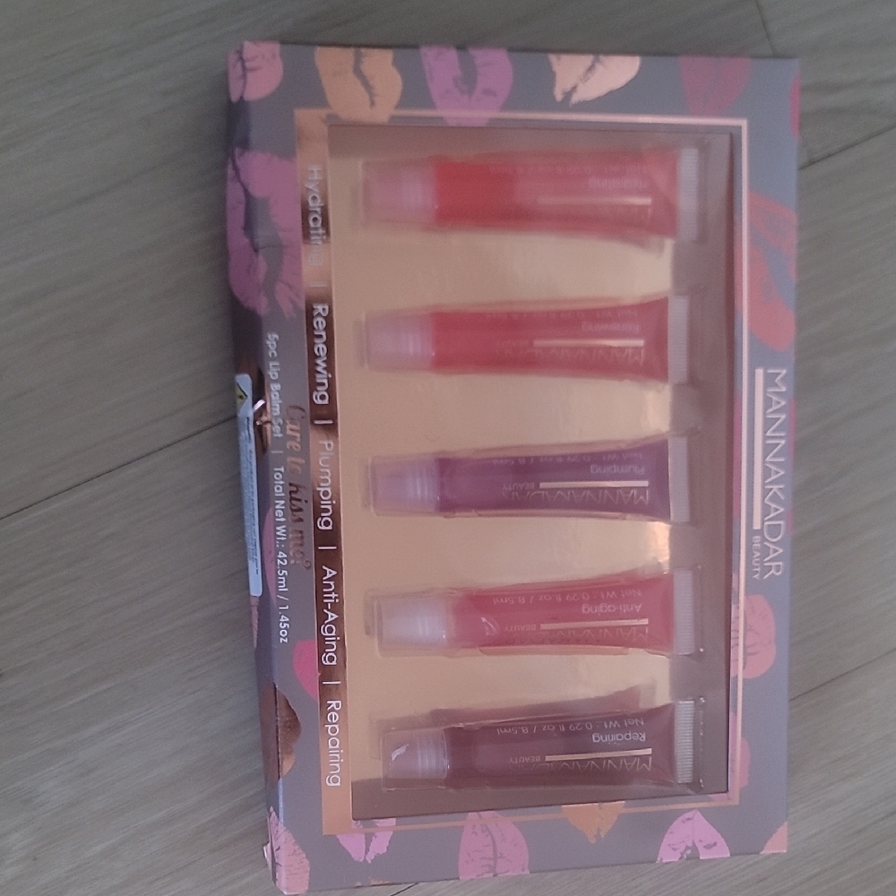 5 PK MANNA KADAR Lip Balm Set Juicy Tubes Hydrate Renew Repair Plump Repair